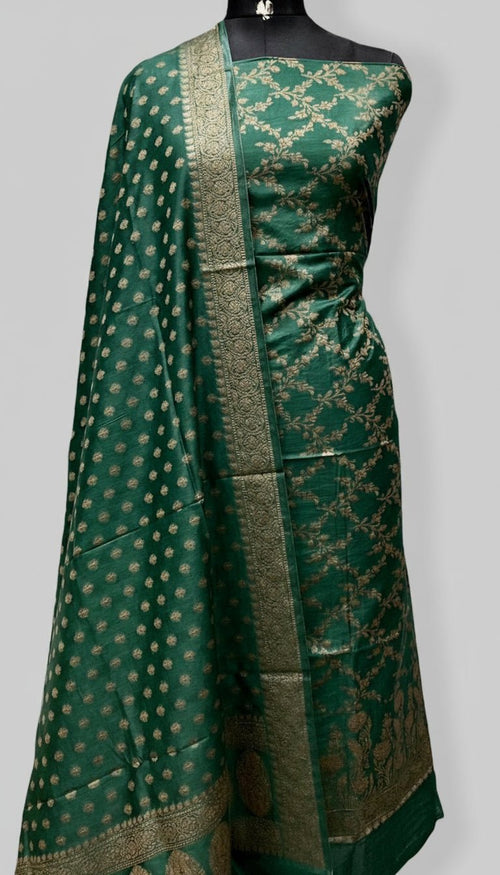 Banarasi Chiniya Silk Zari Work Unstitched Suit