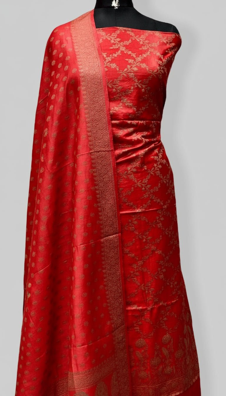 Banarasi Chiniya Silk Zari Work Unstitched Suit