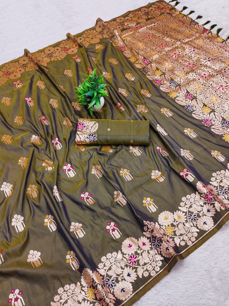 Banarasi Rao Mango Soft Silk Saree