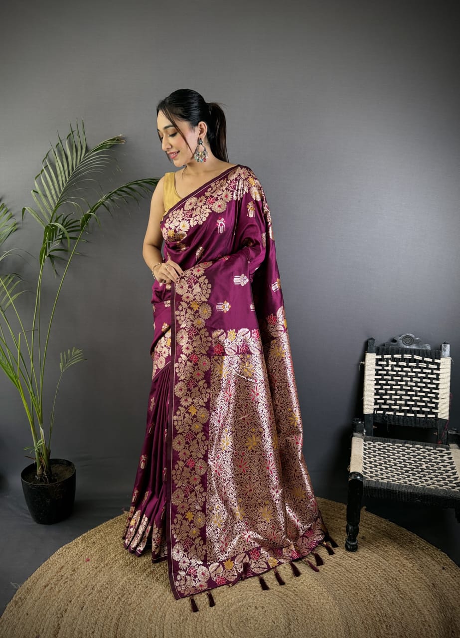 Banarasi Rao Mango Soft Silk Saree