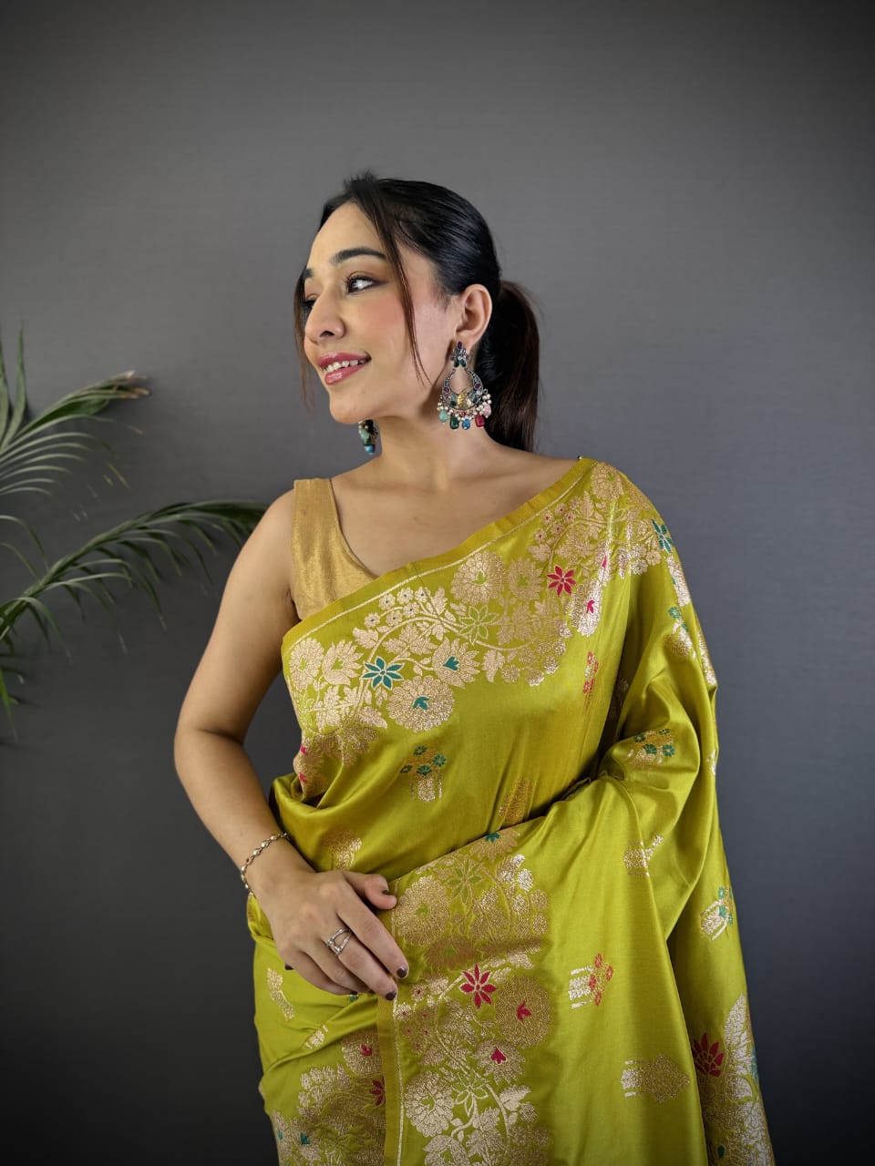Banarasi Rao Mango Soft Silk Saree