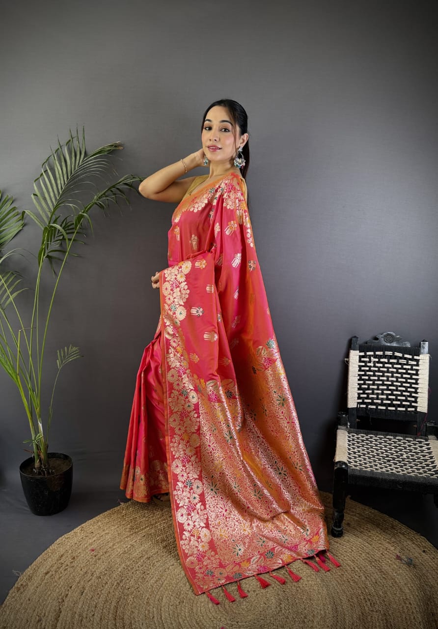 Banarasi Rao Mango Soft Silk Saree