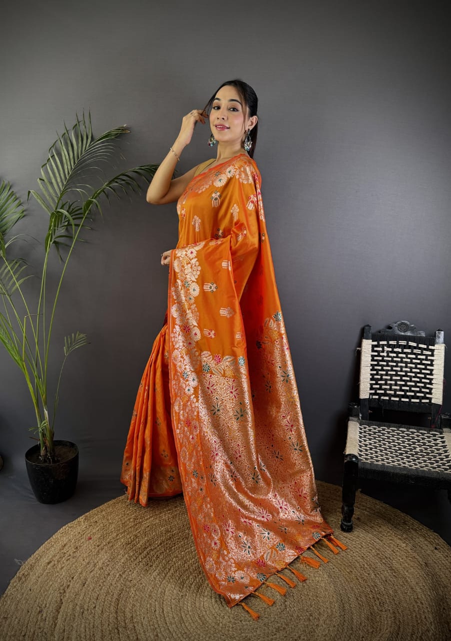 Banarasi Rao Mango Soft Silk Saree