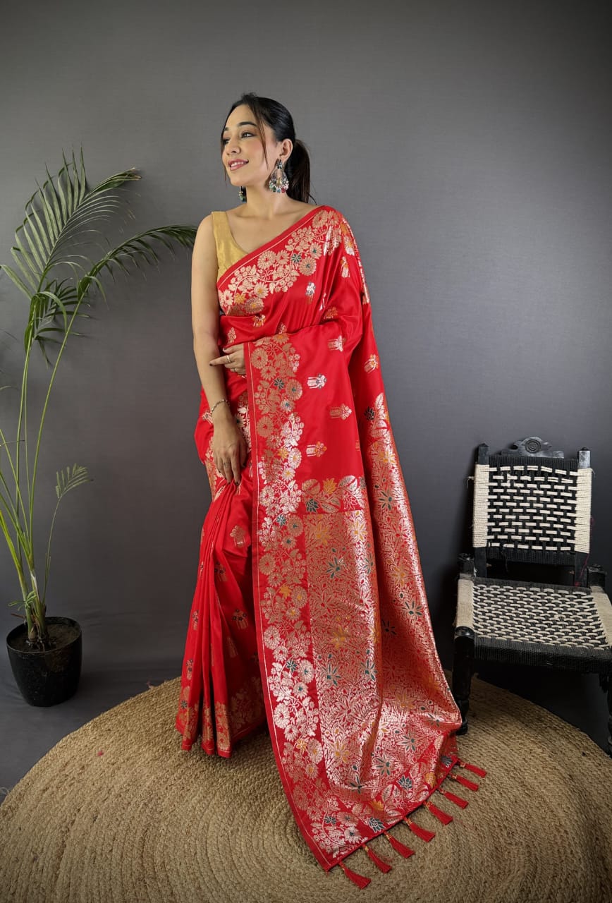 Banarasi Rao Mango Soft Silk Saree