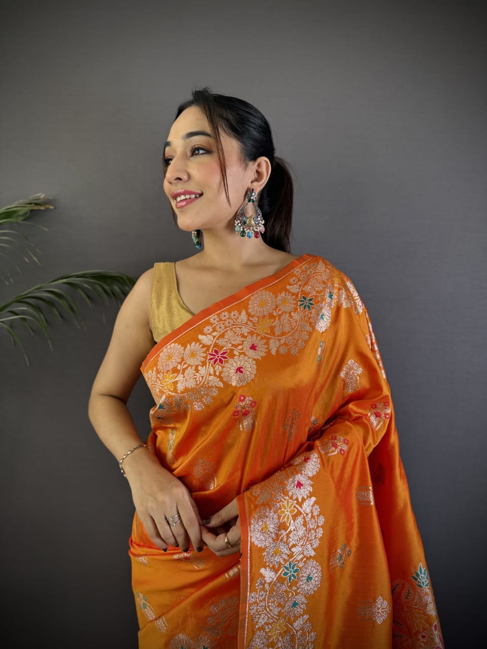 Banarasi Rao Mango Soft Silk Saree