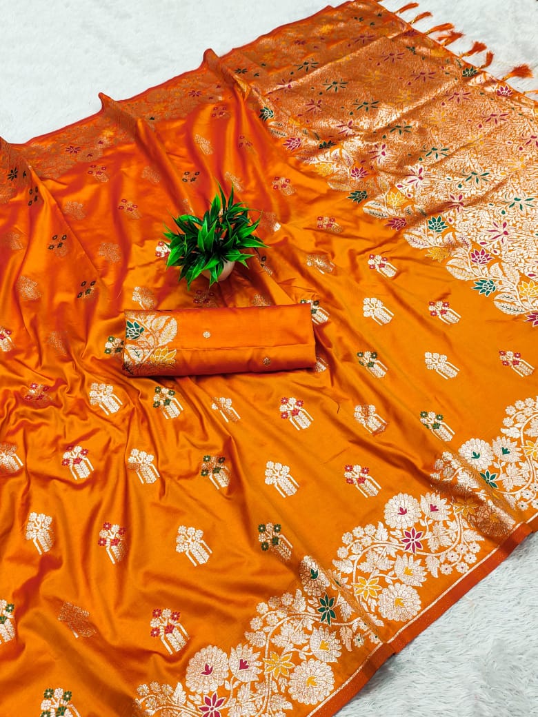 Banarasi Rao Mango Soft Silk Saree