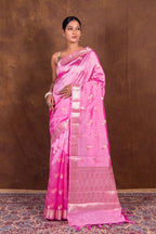 Banarasi Semi-Raw Mango Soft Silk Saree with All-Over Meena Buti