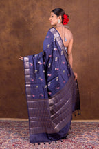 Banarasi Semi-Raw Mango Soft Silk Saree with All-Over Meena Buti