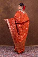 Banarasi Semi-Raw Mango Soft Silk Saree with All-Over Meena Buti