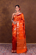 Banarasi Semi-Raw Mango Soft Silk Saree with All-Over Meena Buti