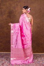 Banarasi Semi-Raw Mango Soft Silk Saree with All-Over Meena Buti