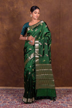 Banarasi Semi-Raw Mango Soft Silk Saree with All-Over Meena Buti