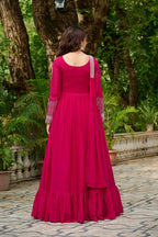 Elegant Full Sleeve Georgette Anarkali Gown with Intricate Sequins Embroidery