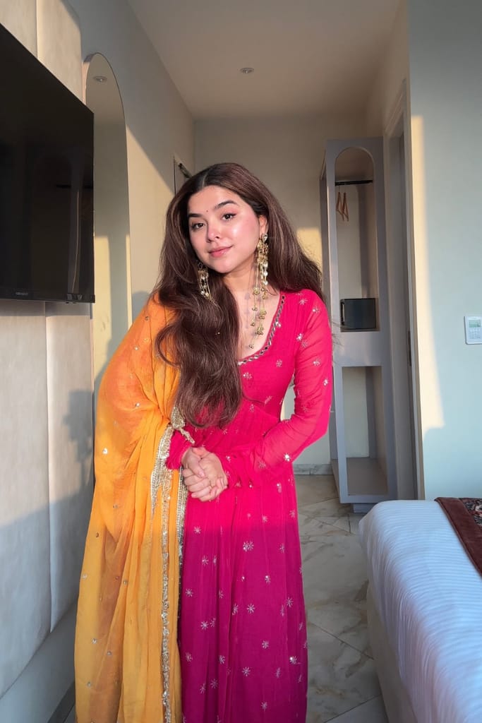 Elegant Heavy Faux Georgette Embroidery Gown and Dupatta Set