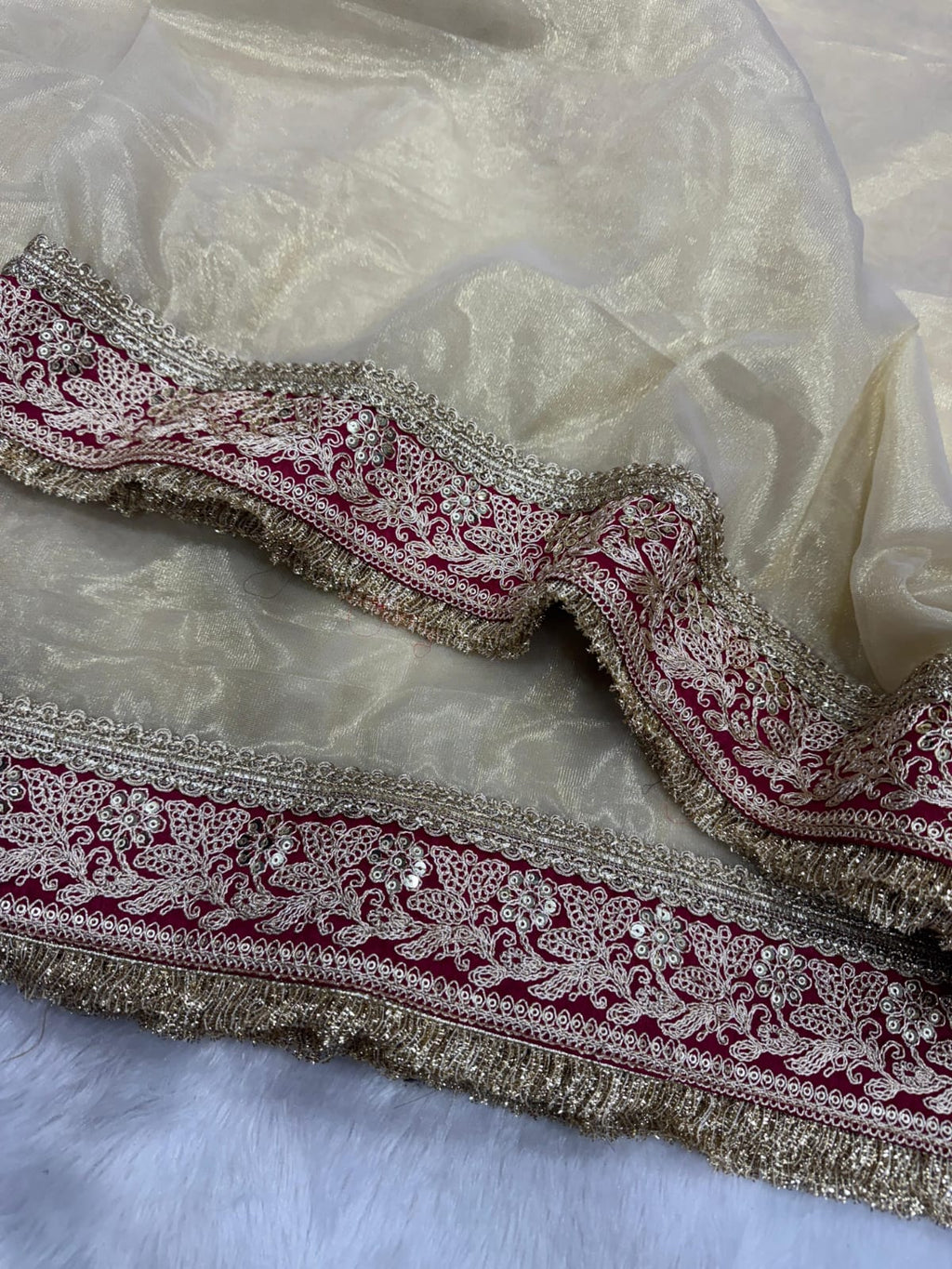 Kajol Inspired Twill Net Sarees with Sequin and Dori Embroidery Work Celebrity Saree