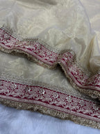 Kajol Inspired Twill Net Sarees with Sequin and Dori Embroidery Work Celebrity Saree