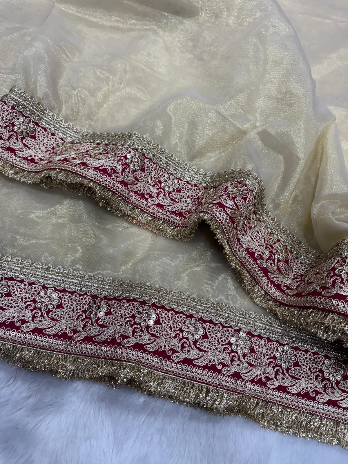 Kajol Inspired Twill Net Sarees with Sequin and Dori Embroidery Work Celebrity Saree