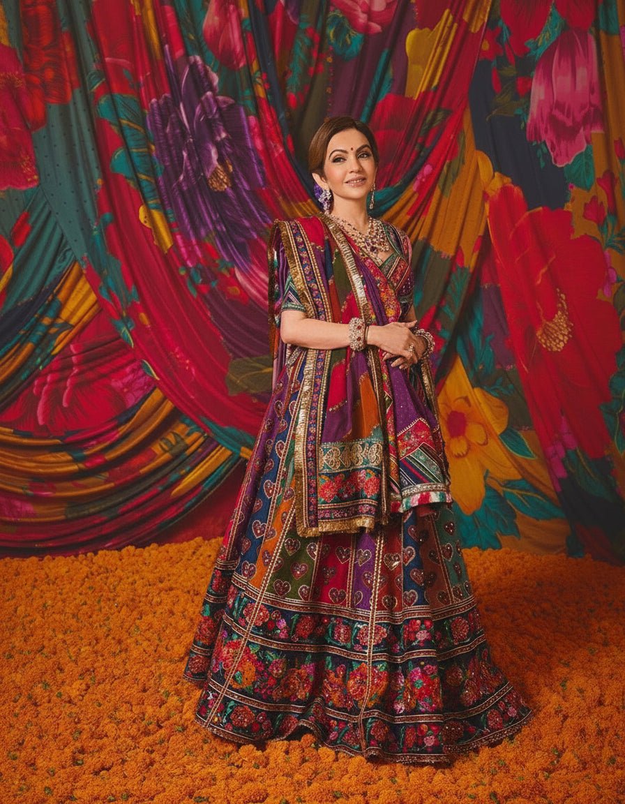Nita Ambani Inspired Multi Coloured Lehenga choli set