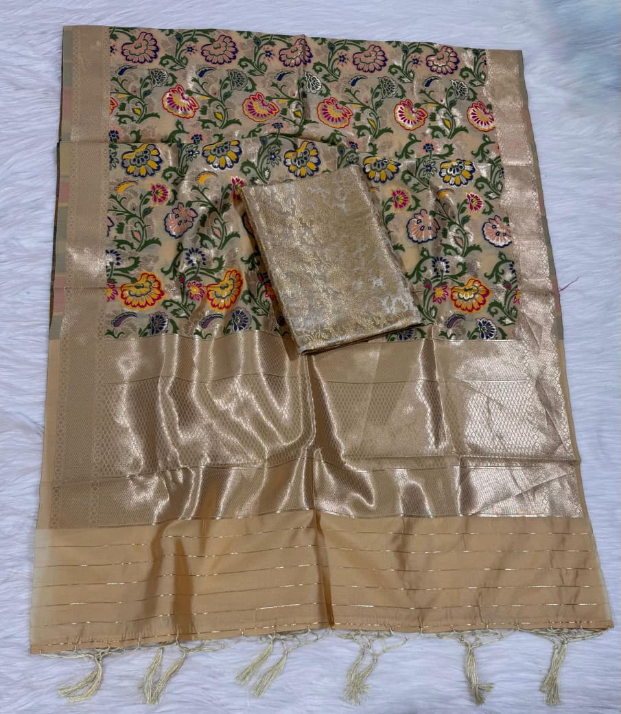 Premium  Banarasi Silk Unstitched Salwar Kameez  with Dupatta