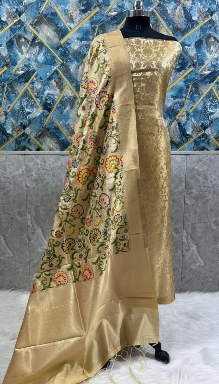Premium  Banarasi Silk Unstitched Salwar Kameez  with Dupatta