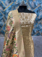 Premium  Banarasi Silk Unstitched Salwar Kameez  with Dupatta