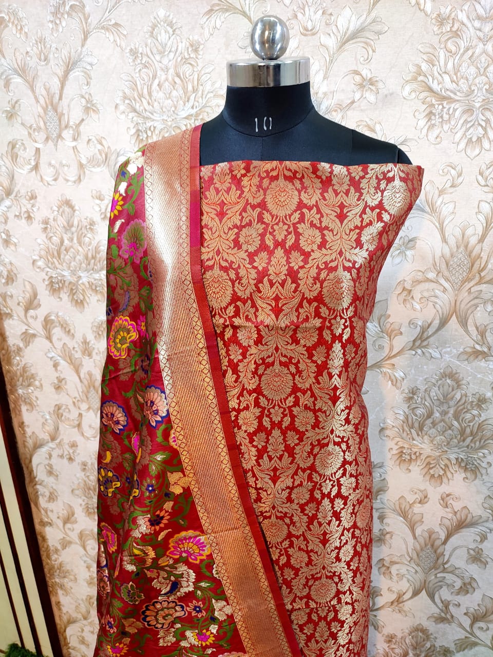 Premium  Banarasi Silk Unstitched Salwar Kameez  with Dupatta
