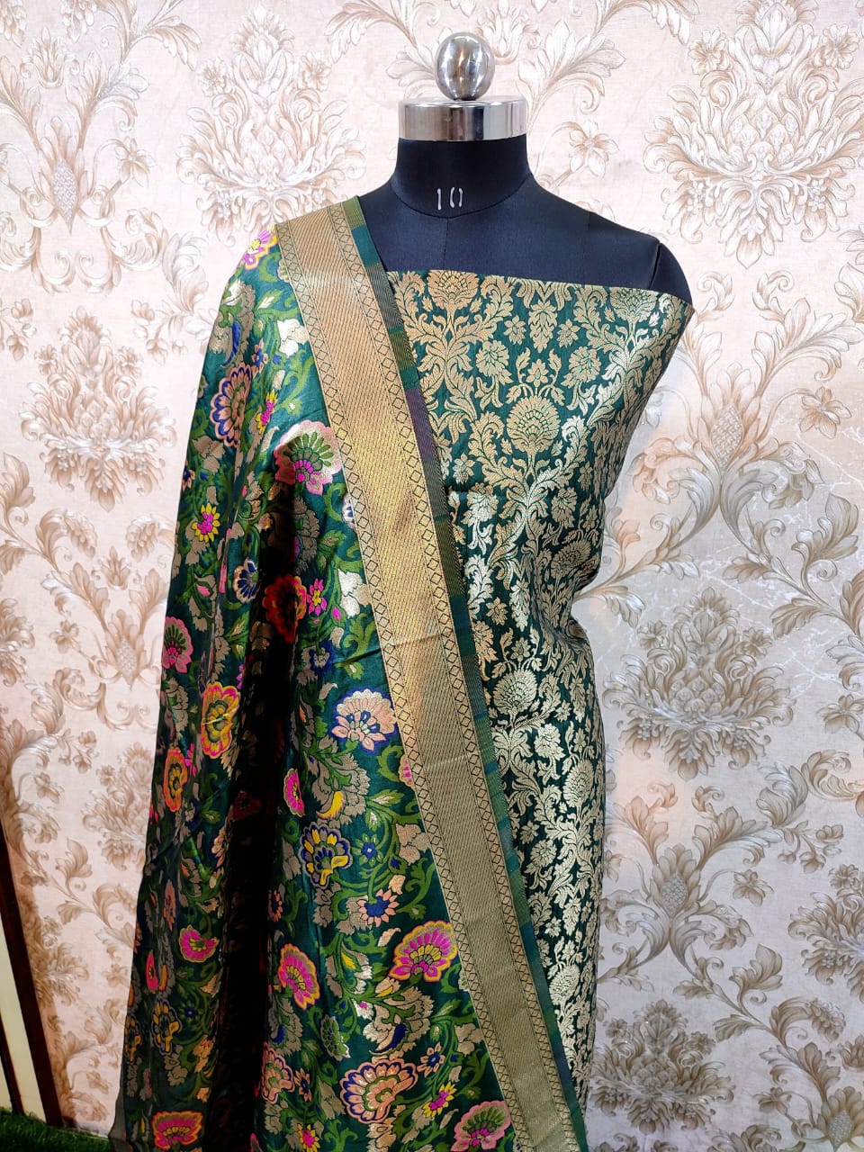 Premium  Banarasi Silk Unstitched Salwar Kameez  with Dupatta