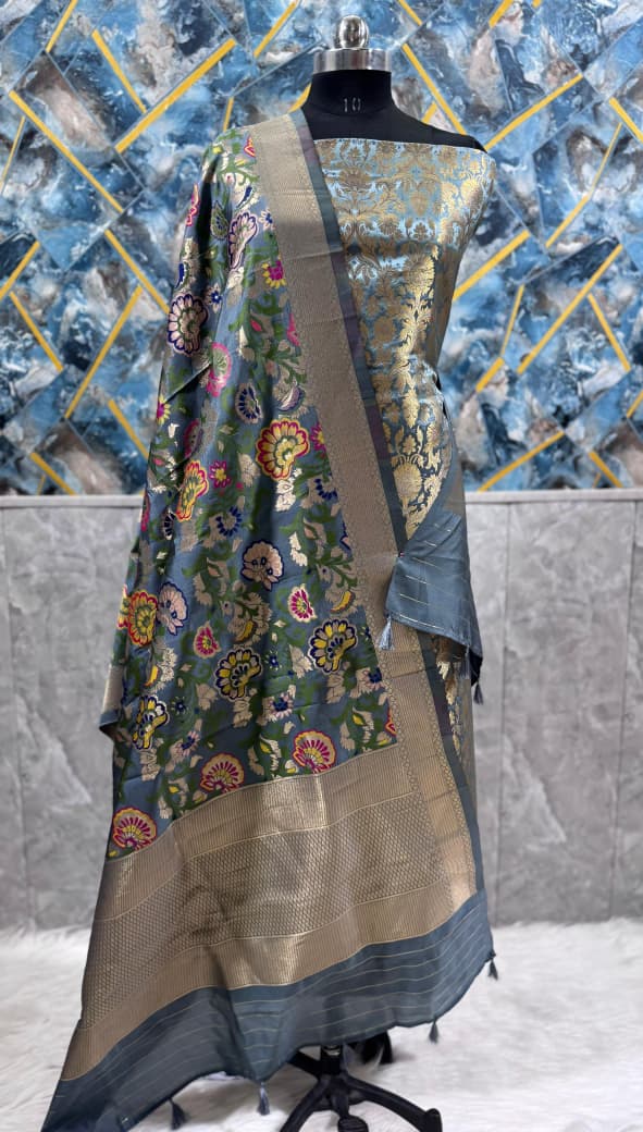 Premium  Banarasi Silk Unstitched Salwar Kameez  with Dupatta
