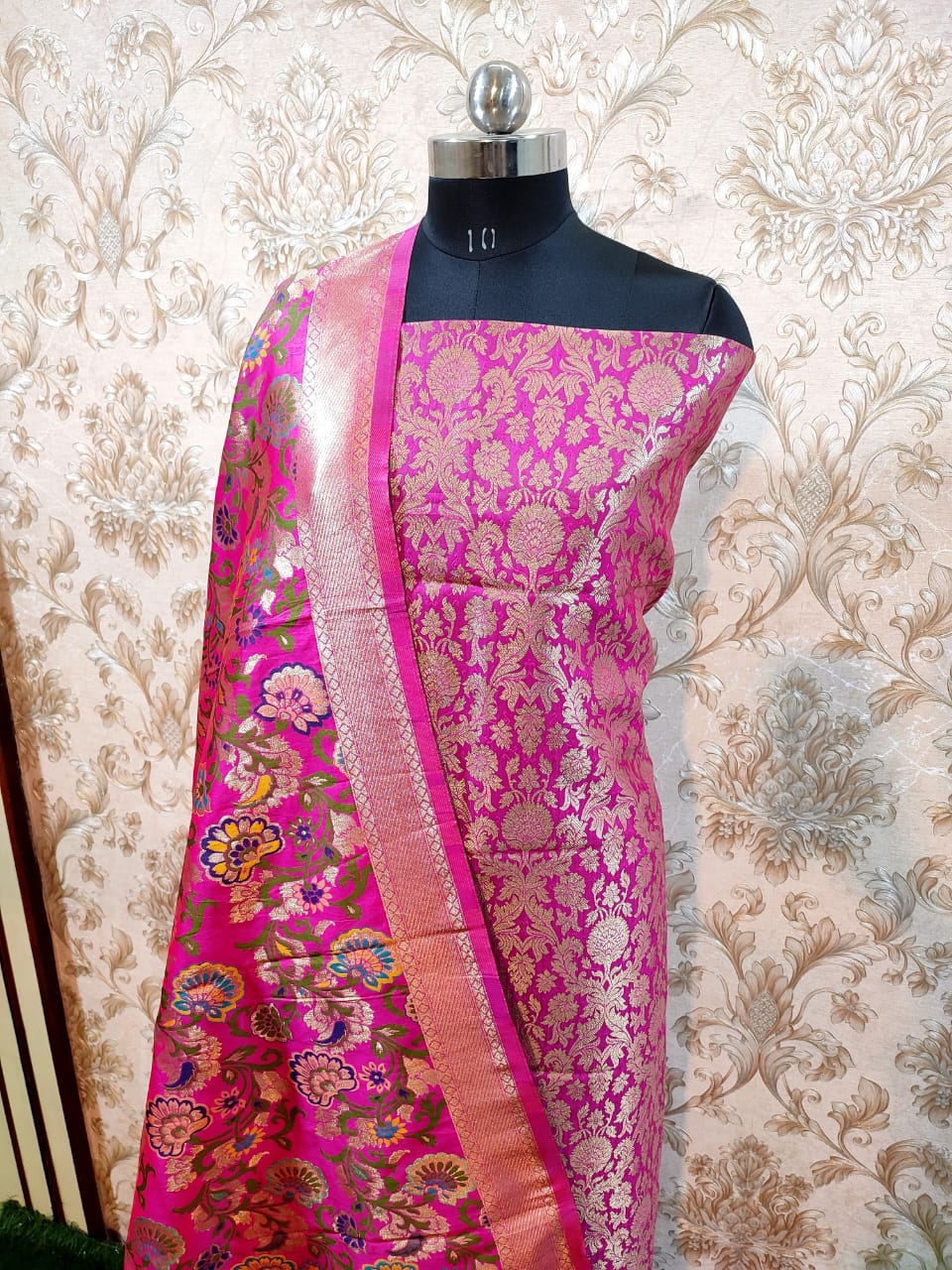 Premium  Banarasi Silk Unstitched Salwar Kameez  with Dupatta