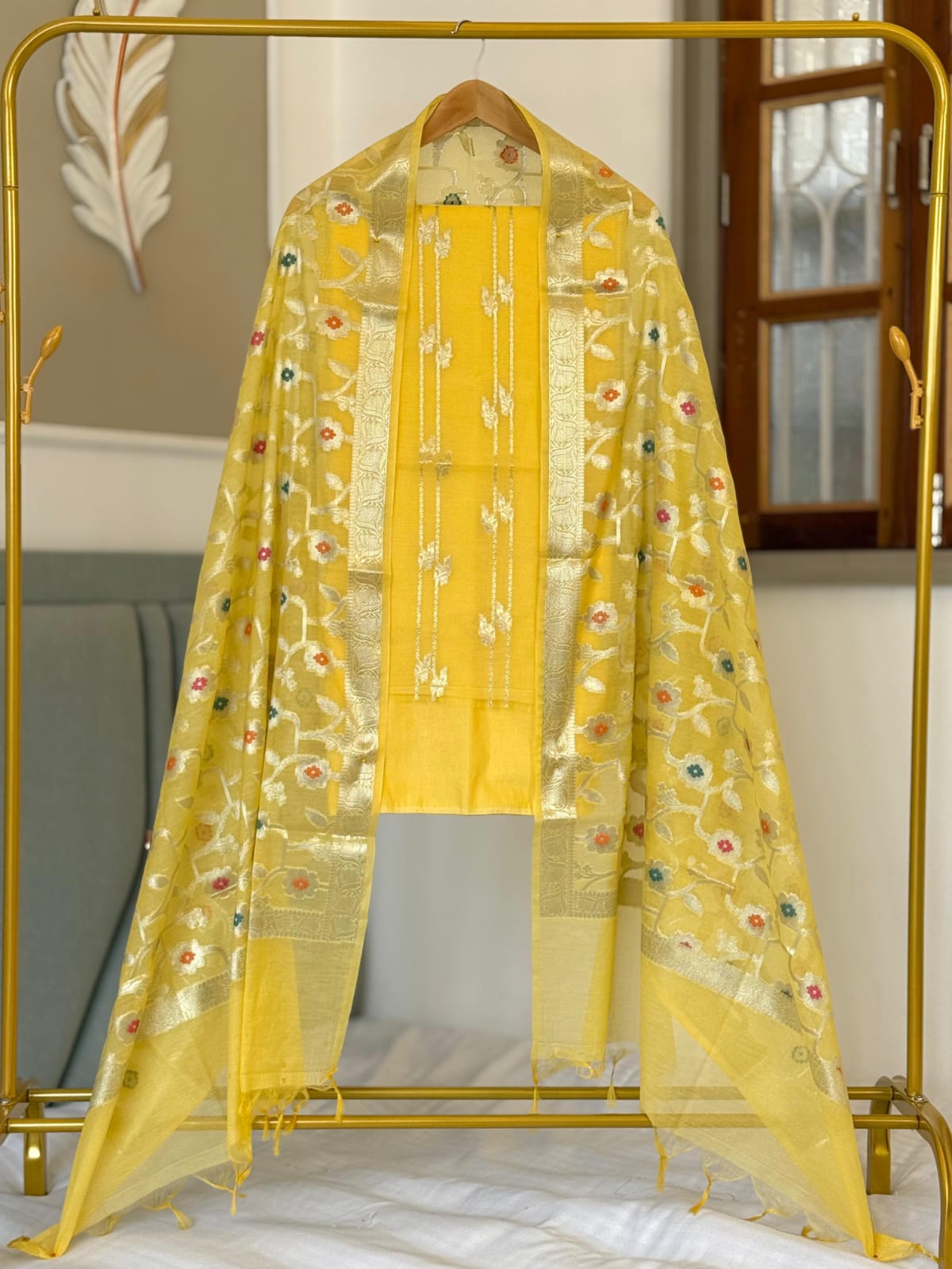 Pure Banarasi Mal  Chanderi Silk Unstitched Suit