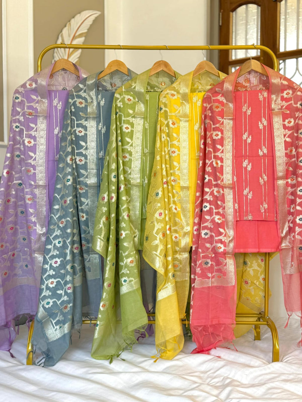 Pure Banarasi Mal  Chanderi Silk Unstitched Suit