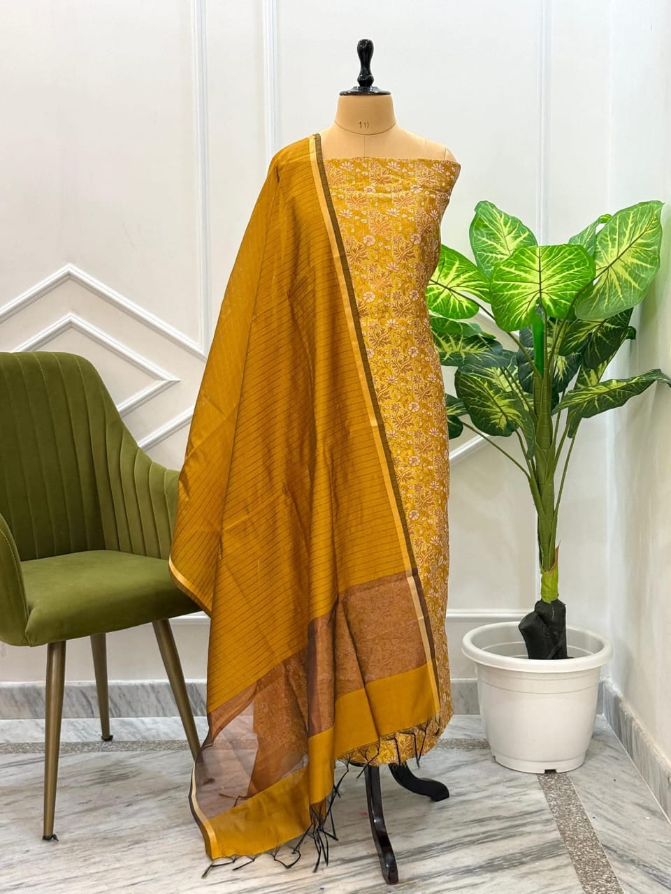 Pure Banarasi Mercerised  Brocade  Unstitched salwar Kameez suit