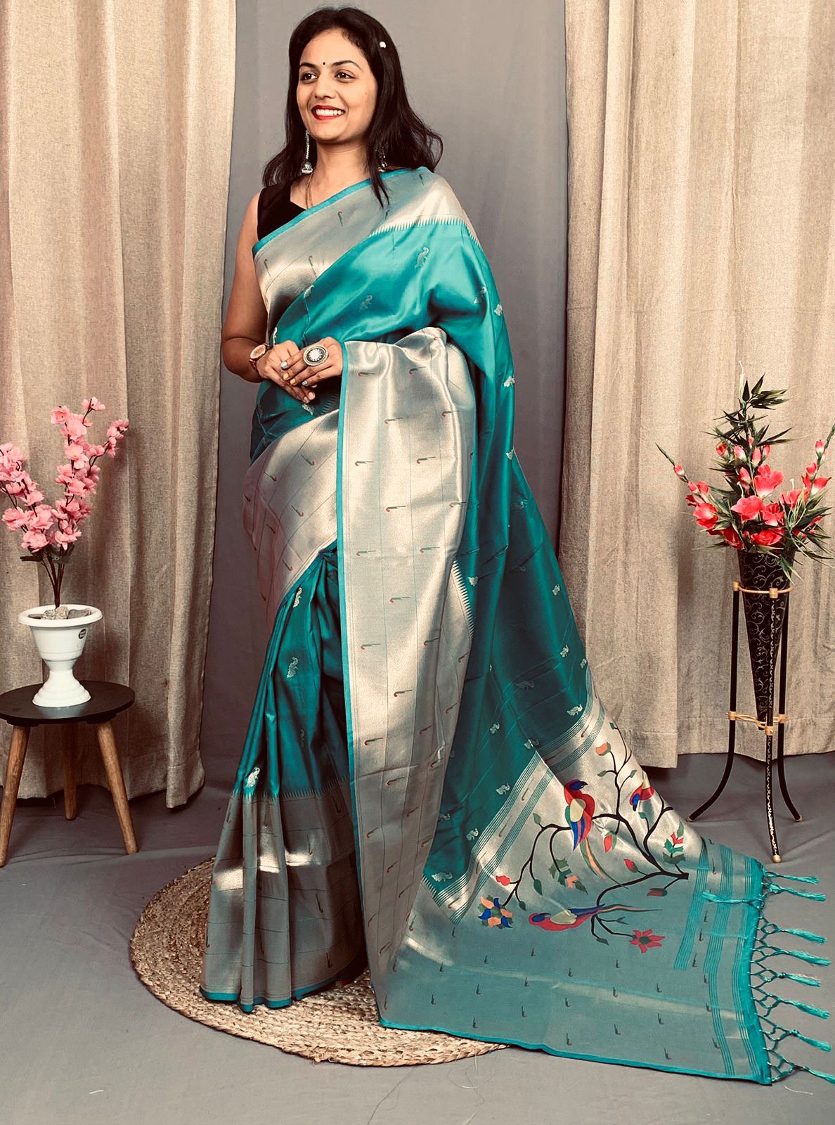 Pure Soft kanchivaram Paithani Silk Saree