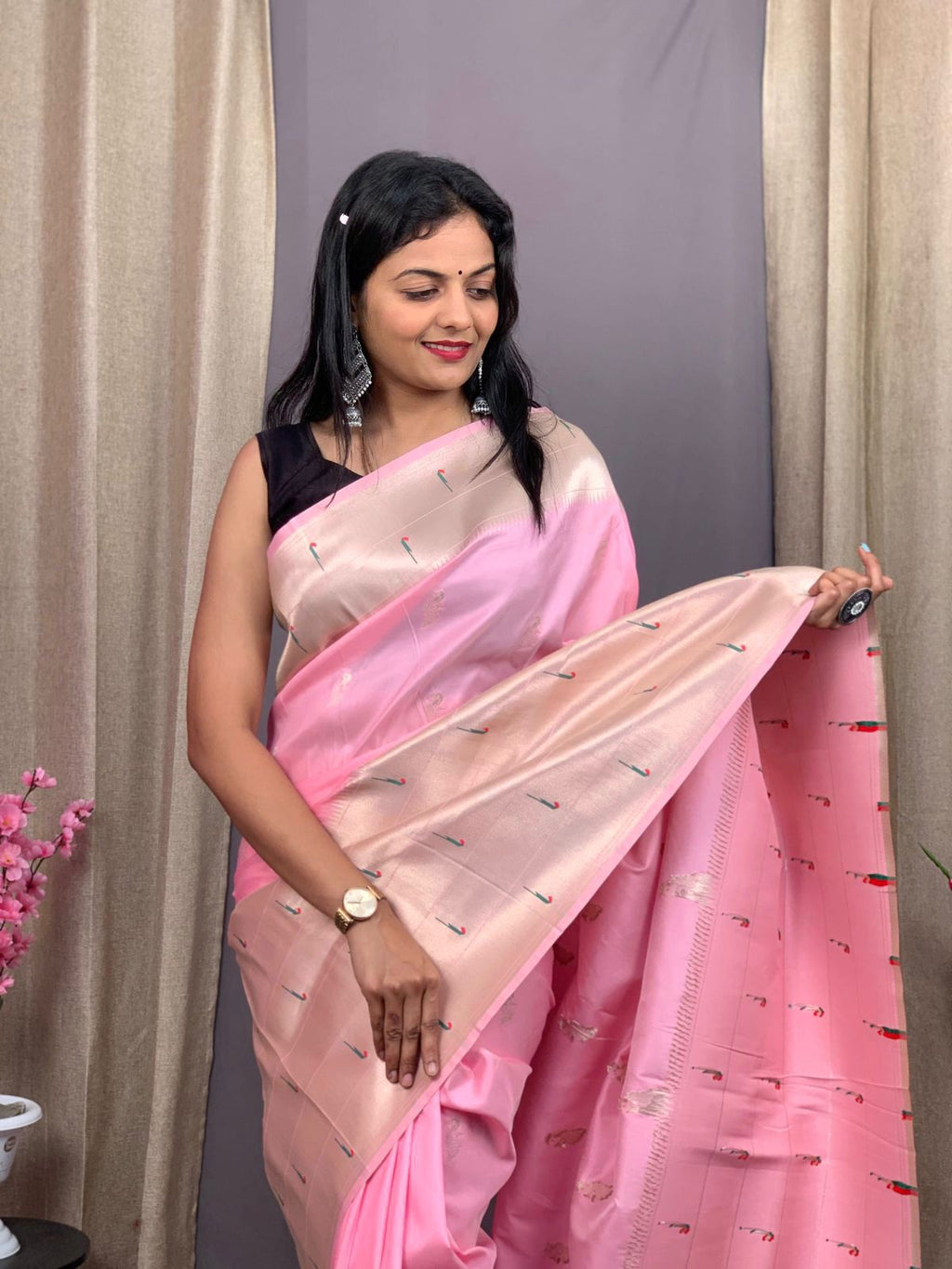 Pure Soft kanchivaram Paithani Silk Saree