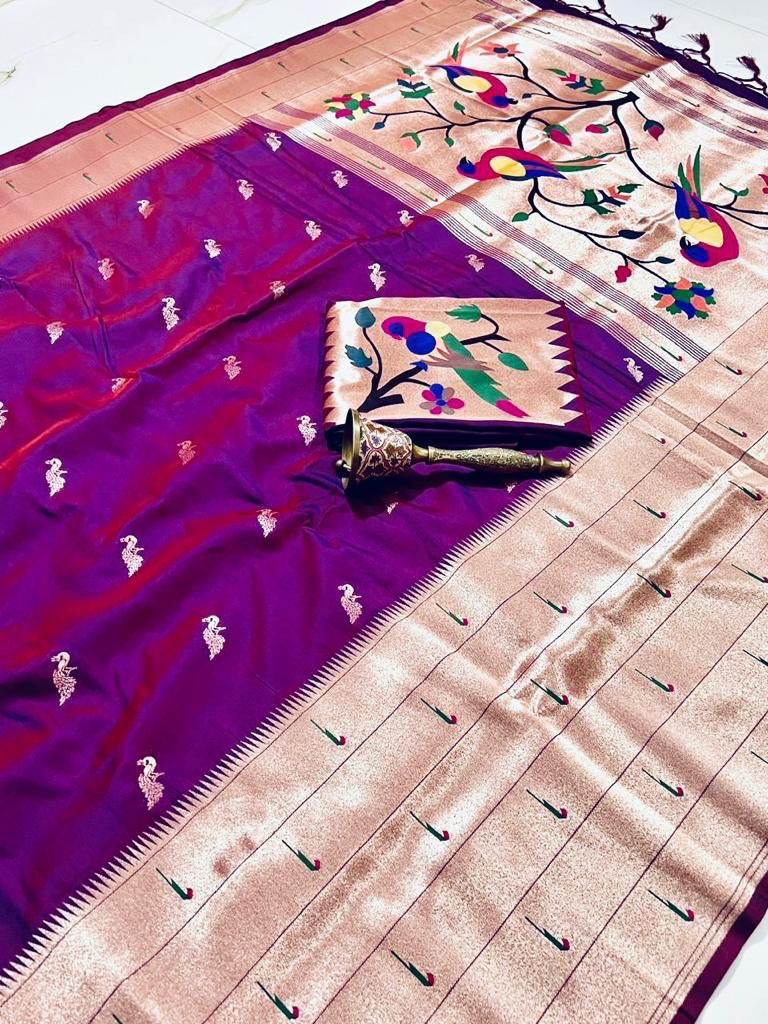 Pure Soft kanchivaram Paithani Silk Saree