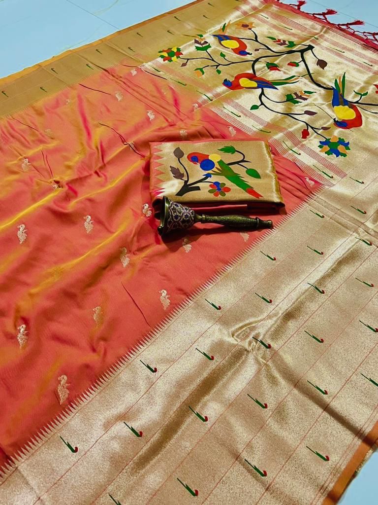 Pure Soft kanchivaram Paithani Silk Saree
