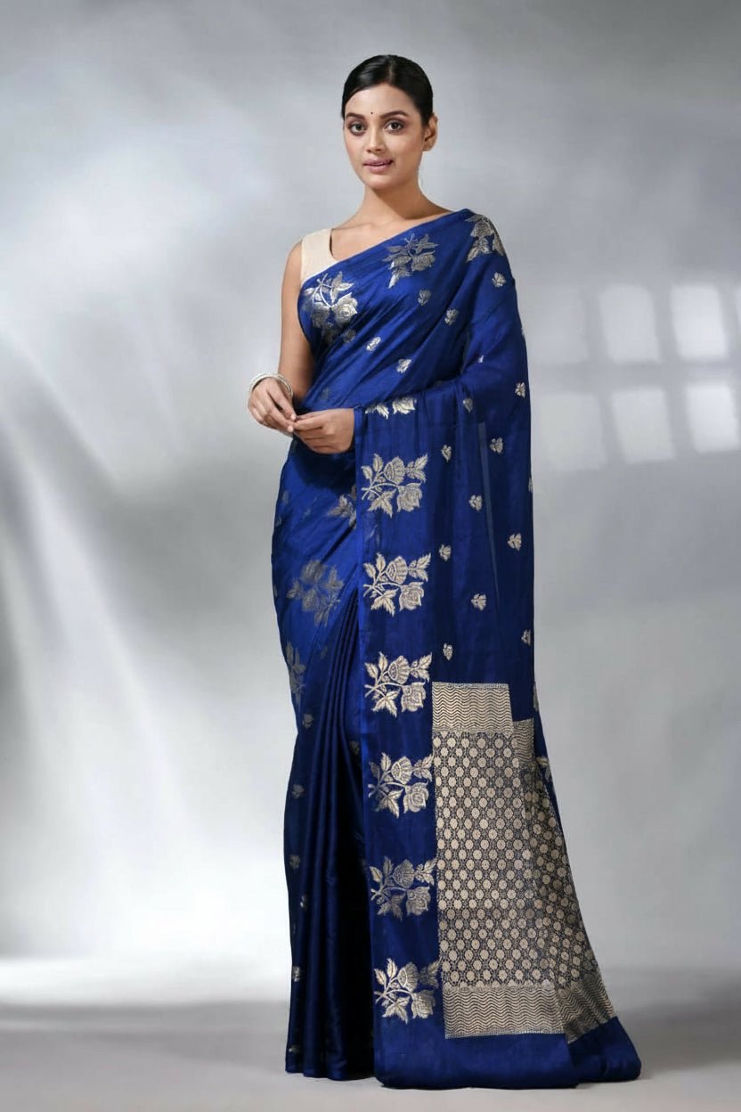 Rich look Banarasi Semi Katan Dyeable Silk Saree with Gold Zari Work