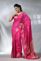 Rich look Banarasi Semi Katan Dyeable Silk Saree with Gold Zari Work