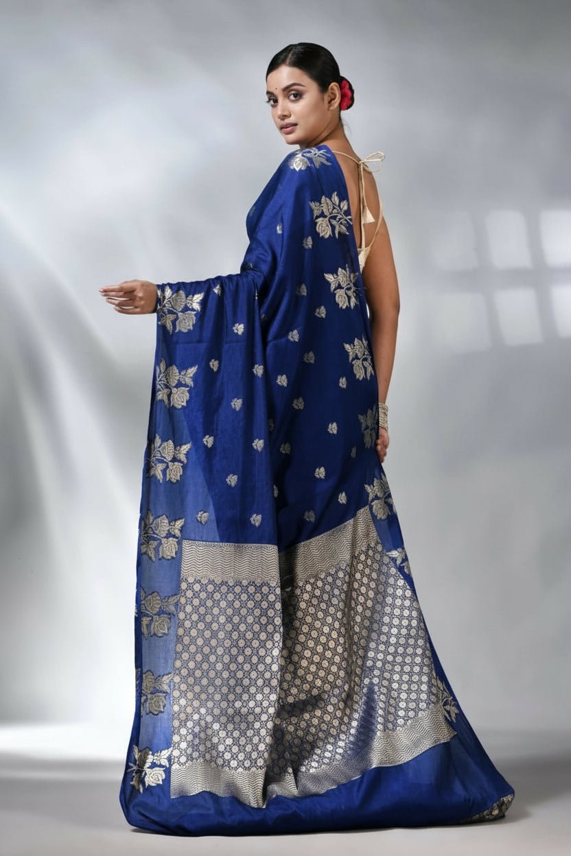 Rich look Banarasi Semi Katan Dyeable Silk Saree with Gold Zari Work