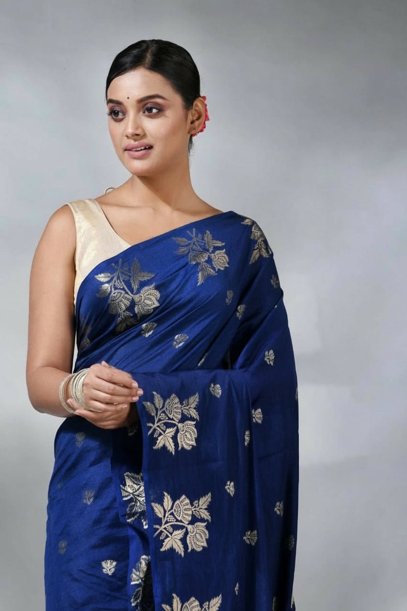 Rich look Banarasi Semi Katan Dyeable Silk Saree with Gold Zari Work