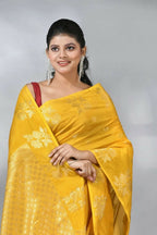 Rich look Banarasi Semi Katan Dyeable Silk Saree with Gold Zari Work