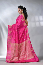 Rich look Banarasi Semi Katan Dyeable Silk Saree with Gold Zari Work