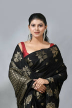 Rich look Banarasi Semi Katan Dyeable Silk Saree with Gold Zari Work