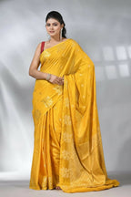 Rich look Banarasi Semi Katan Dyeable Silk Saree with Gold Zari Work