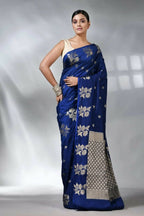 Rich look Banarasi Semi Katan Dyeable Silk Saree with Gold Zari Work