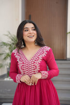 The "Bollywood Style" Star Georgette V-Neck Gown