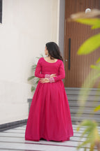 The "Bollywood Style" Star Georgette V-Neck Gown