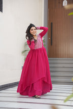 The "Bollywood Style" Star Georgette V-Neck Gown